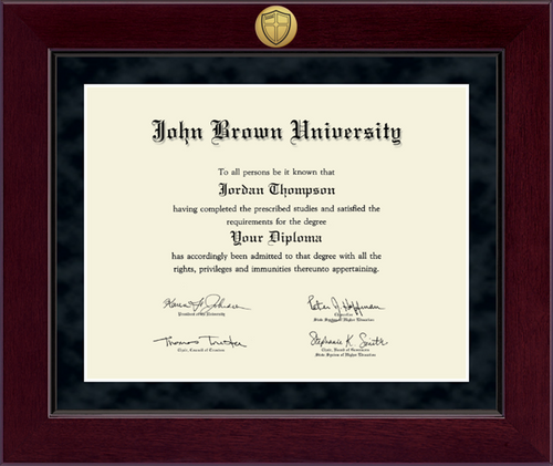 Church Hill Millennium Gold Engraved Diploma Frame in Cordovan W/ Black Suede Matte #355858